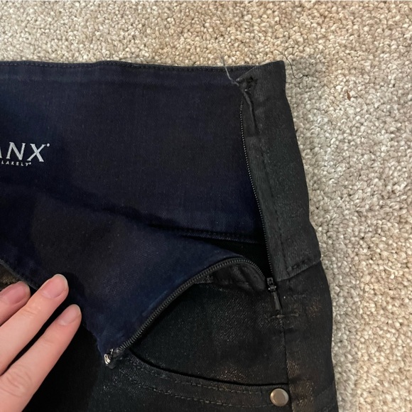 SPANX Alexia Black Wax Denim Leggings - Picture 3 of 10